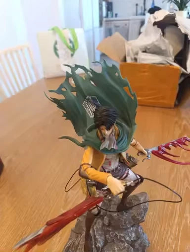 Levi Ackerman Battle Damage Ver. Attack on Titan AoT Anime Figure PVC 13.7" [Boxed]