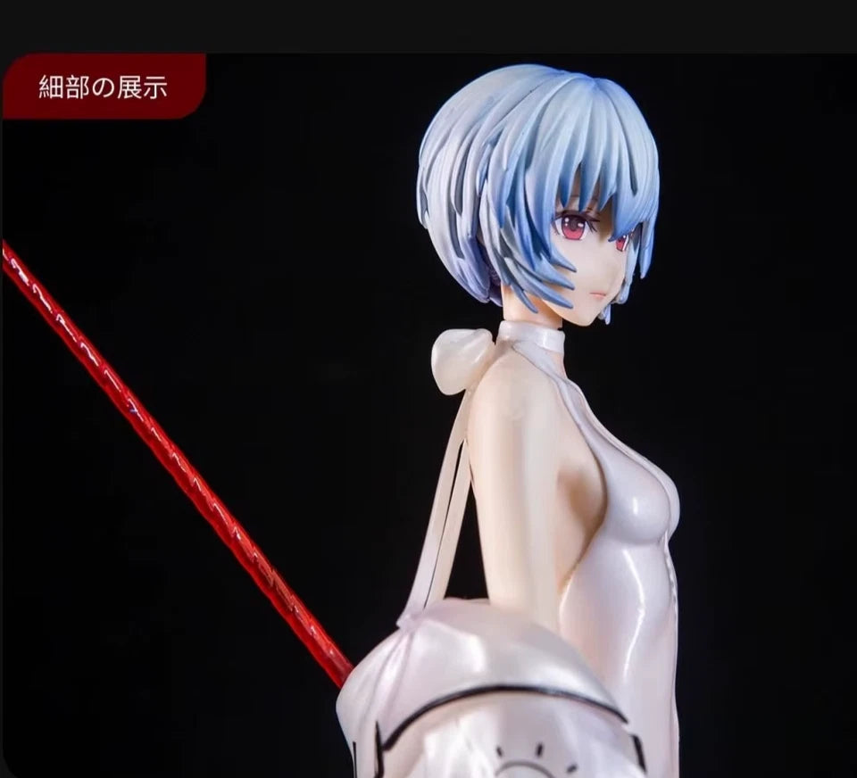 Rei Ayanami Latex Bodysuit Neon Genesis Evangelion Kawaii Anime Figure PVC 8" [No Box]