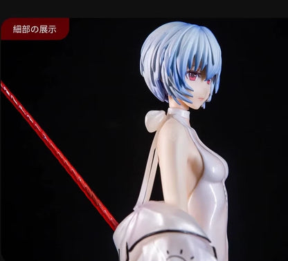 Rei Ayanami Latex Bodysuit Neon Genesis Evangelion Kawaii Anime Figure PVC 8" [No Box]