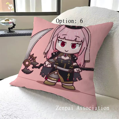 Mori Calliope Vocaloid Hololive Soft Pillow Cushion Cover 1.5 x 1.5 ft
