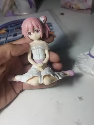 Madoka Kaname Sitting Puella Magi Madoka Magica Cute Anime Figure PVC 4" [Boxed]