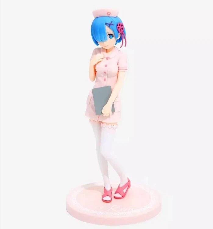 Rem Pink Nurse Re: Zero Cute Kawaii Anime Figure Model Statue PVC 7" [Original]