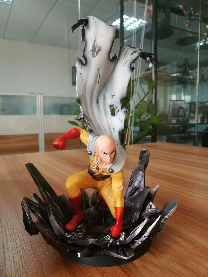 Saitama Bald Cape One Punch Man Anime Collectible Action Figure PVC 9" [Boxed]