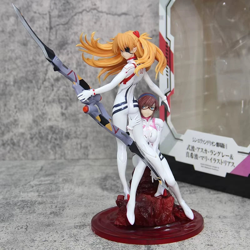 Asuka Soryu & Mari Makinami Neon Genesis Evangelion Anime Figure PVC 10.5" [Boxed]