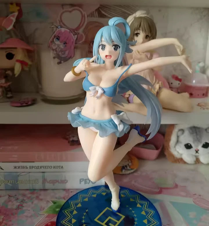 Aqua Swimsuit KonoSuba Popular Kawaii Anime Figure Model Statue PVC 7.5" [Boxed]