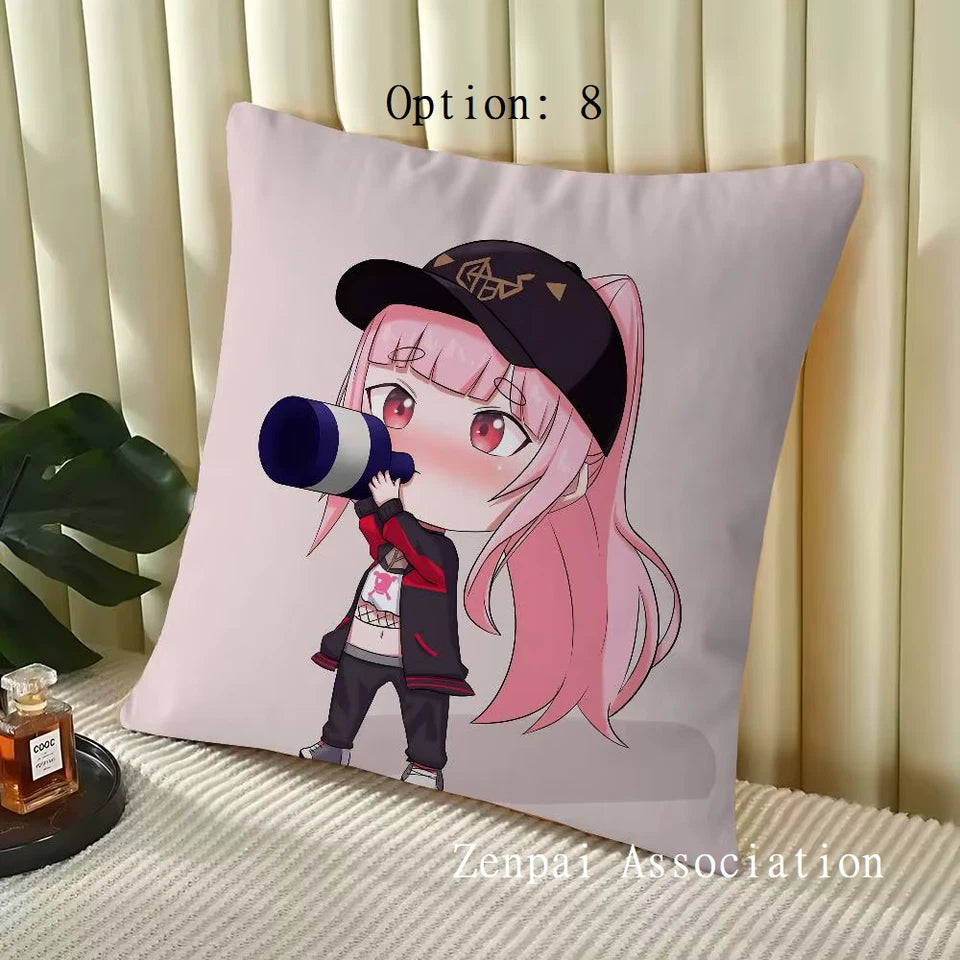 Mori Calliope Vocaloid Hololive Soft Pillow Cushion Cover 2 x 2 ft