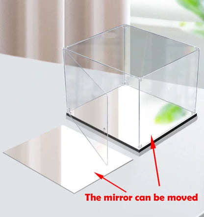 Mirror Openable Door Acrylic Display Case Dustproof Box