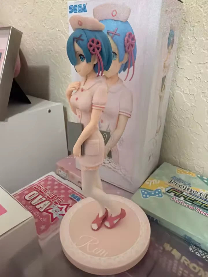 Rem Pink Nurse Re: Zero Cute Kawaii Anime Figure Model Statue PVC 7" [Original]