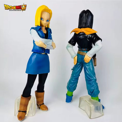 Android 18 & Android 17 Dragon Ball Z Anime Figure Model Statue PVC 9" [Boxed]