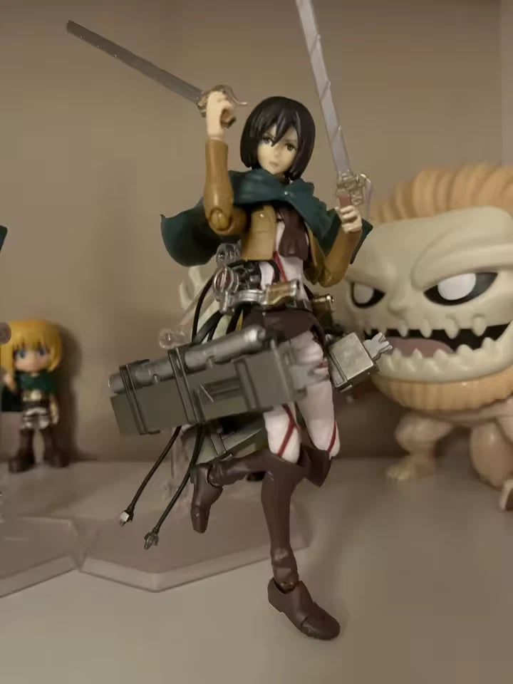 Mikasa Ackerman Attack on Titan Adjustable Anime Action Figure PVC 6.4" [Boxed]