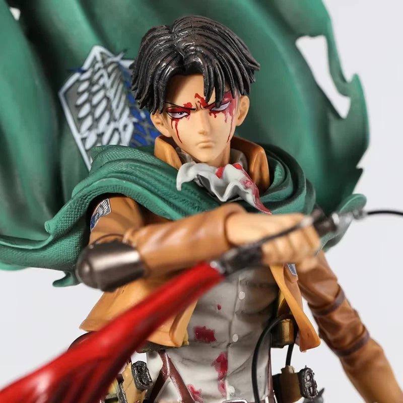 Levi Ackerman Battle Damage Ver. Attack on Titan AoT Anime Figure PVC 13.7" [Boxed]
