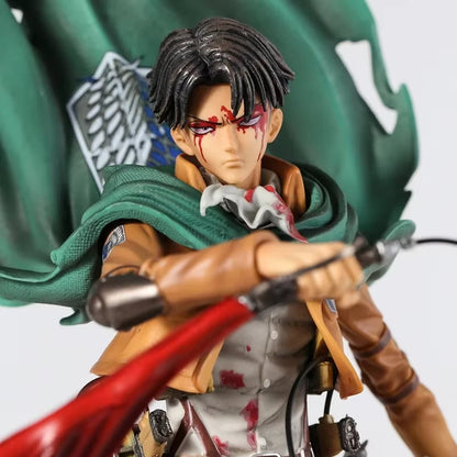 Levi Ackerman Battle Damage Ver. Attack on Titan AoT Anime Figure PVC 13.7" [Boxed]