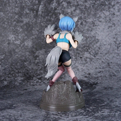 Rem Grey Wolf Re: Zero Kawaii Anime Figure Model Statue PVC 7" [No Box]