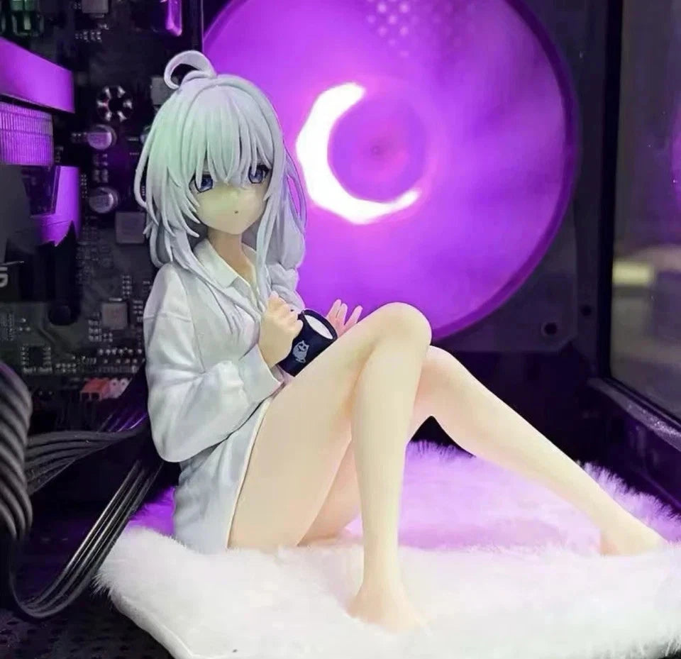 Elaina Pajamas Wandering Witch Anime Kawaii Desktop Figure PVC 4.3" [No Box] *Adult Collectible*
