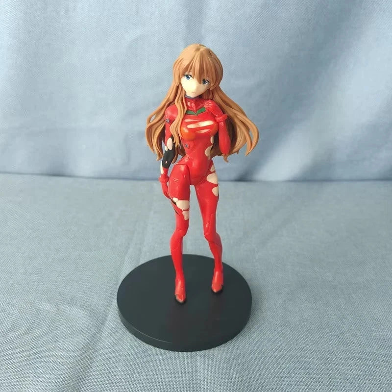 Asuka Torn Pilot Suit Neon Genesis Evangelion Anime Collectible Figure PVC 7" [No Box]