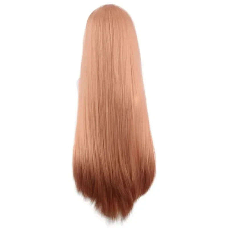 Power Cosplay Chainsaw Man Wig 36" Long Orange Hair Heat Resistant - Synthetic