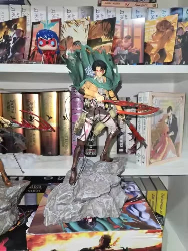 Levi Ackerman Battle Damage Ver. Attack on Titan AoT Anime Figure PVC 13.7" [Boxed]