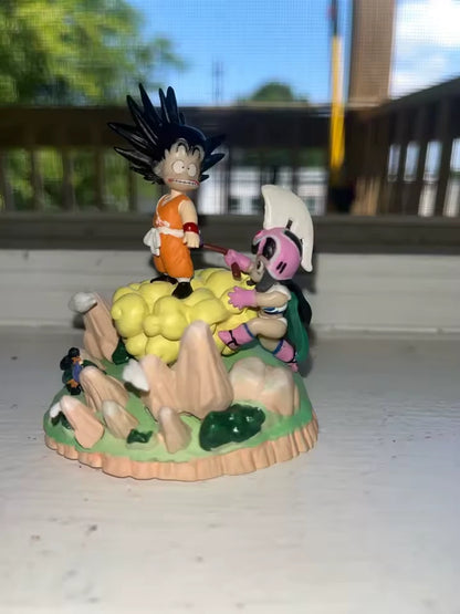 Childhood Goku & Chi-Chi Dragon Ball Anime Figure Model Statue PVC 5.5" [Boxed]