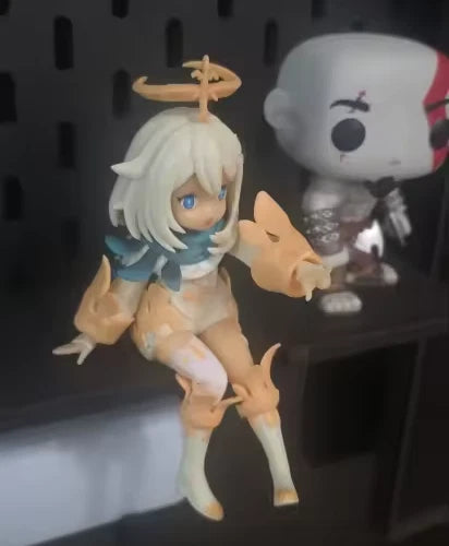 Paimon Sitting Genshin Impact Cute Kawaii Anime Figure Model Statue PVC 5" [Boxed]