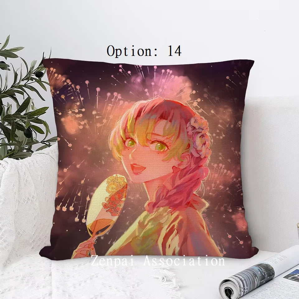 Mitsuri Demon Slayer Anime Kawaii Soft Pillow Cushion Cover 2 x 2 ft