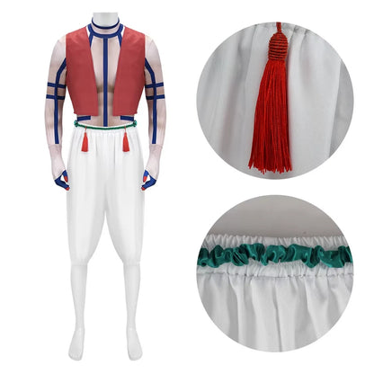 Akaza Cosplay Demon Slayer Full Set: Gloves, Vest, Pants, Shirt, & Tassels DM SZ