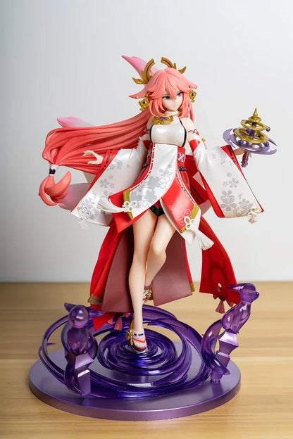 Yae Miko Cheongsam Katsune Genshin Impact RPG Kawaii Figure PVC 8.8" [Boxed]
