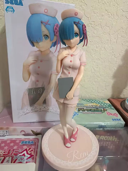 Rem Pink Nurse Re: Zero Cute Kawaii Anime Figure Model Statue PVC 7" [Original]