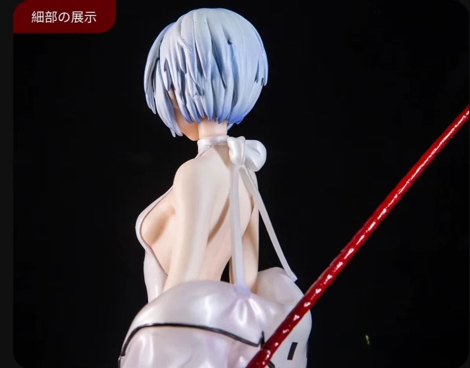 Rei Ayanami Latex Bodysuit Neon Genesis Evangelion Kawaii Anime Figure PVC 8" [No Box]