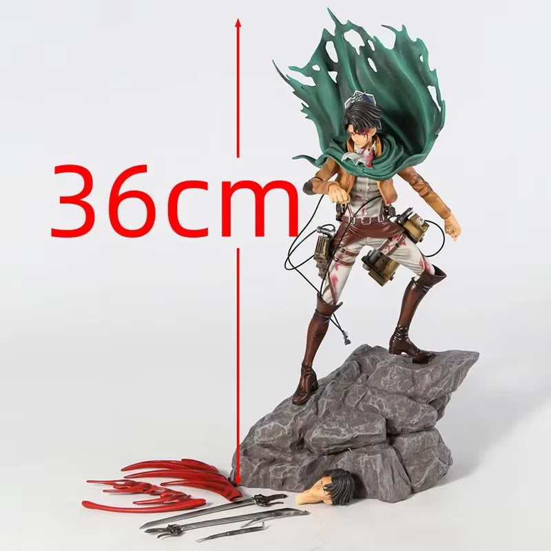 Levi Ackerman Battle Damage Ver. Attack on Titan AoT Anime Figure PVC 13.7" [Boxed]