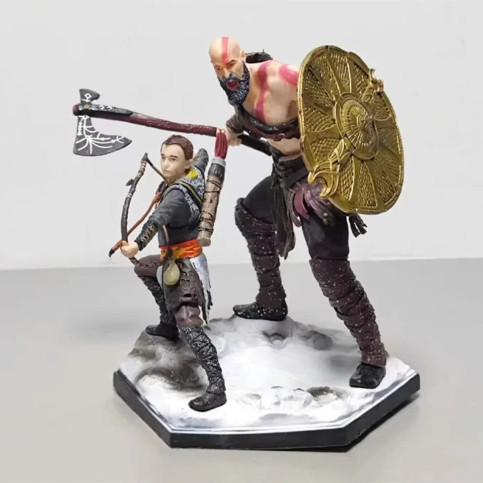 Kratos & Atreus God of War Video Game Action Figure Model Statue PVC 8" [Boxed]