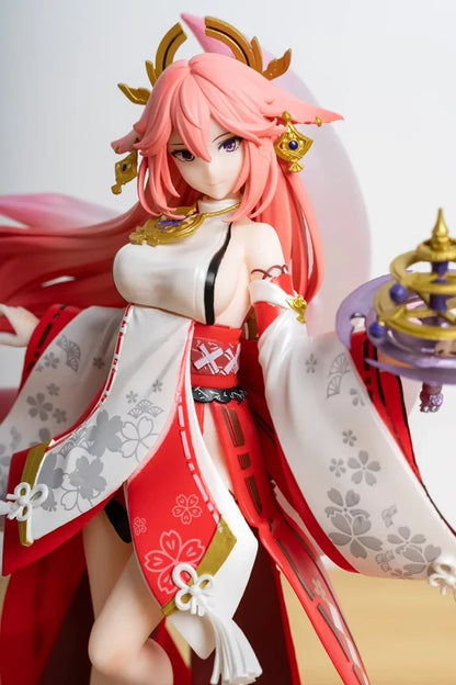 Yae Miko Cheongsam Katsune Genshin Impact RPG Kawaii Figure PVC 8.8" [Boxed]