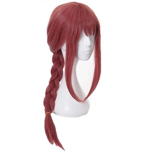 Makima Cosplay Chainsaw Man Wig 26" Pink Long Braids Heat Resistant - Synthetic