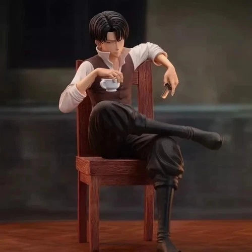 Levi Ackerman Sitting Ver. Attack on Titan Anime Figure Model Statue PVC 7.4" [No Box]