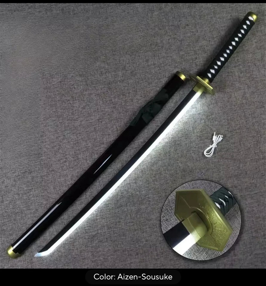 Led Luminous Bleach Katana Ichigo Rukia Sword Cosplay Light up 41"