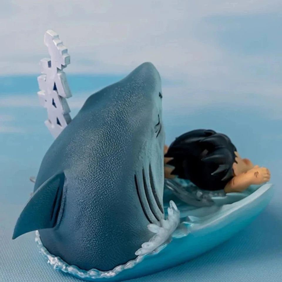 Childhood Goku & Krillin Shark Attack Dragon Ball Anime Figure PVC 2.5" [No Box]