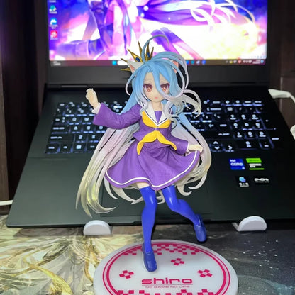 Shiro Nekomimi Seifuku No Game No Life Anime Figure Model Statue PVC 7" [Boxed]