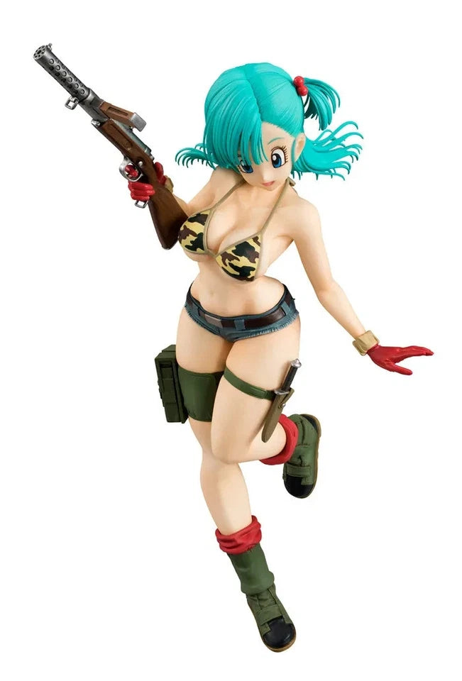 Bulma Army Bikini Dragon Ball Z Kawaii Anime Figure Model Statue PVC 7" [Boxed]