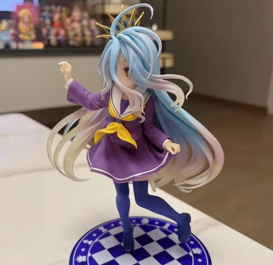 Shiro Nekomimi Seifuku No Game No Life Anime Figure Model Statue PVC 7" [Boxed]