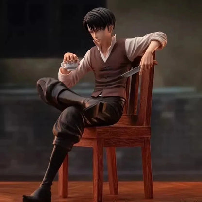 Levi Ackerman Sitting Ver. Attack on Titan Anime Figure Model Statue PVC 7.4" [No Box]