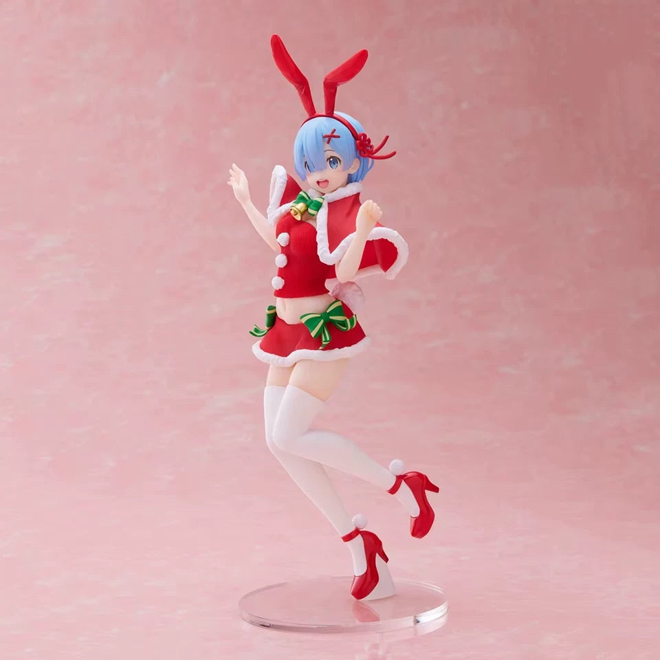 Rem Christmas Bunny Re: Zero Anime Holiday Edition Kawaii Figure PVC 8" [No Box]
