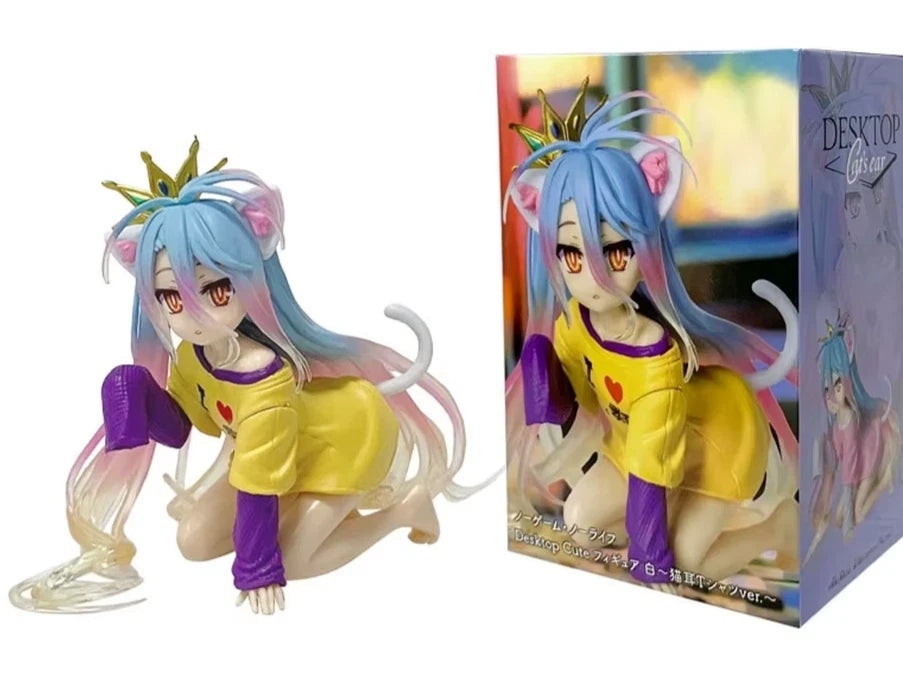 Shiro Nekomimi Pajamas No Game No Life Anime Figure Model Statue PVC 4" [Box]