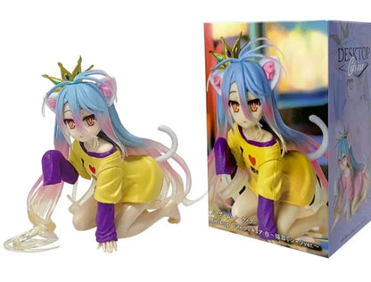 Shiro Nekomimi Pajamas No Game No Life Anime Figure Model Statue PVC 4" [Box]