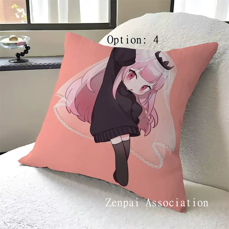 Mori Calliope Vocaloid Hololive Soft Pillow Cushion Cover 1.5 x 1.5 ft
