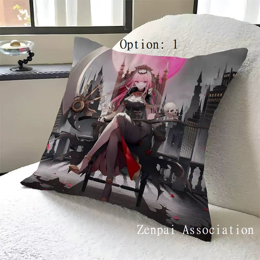 Mori Calliope Vocaloid Hololive Soft Pillow Cushion Cover 1.5 x 1.5 ft