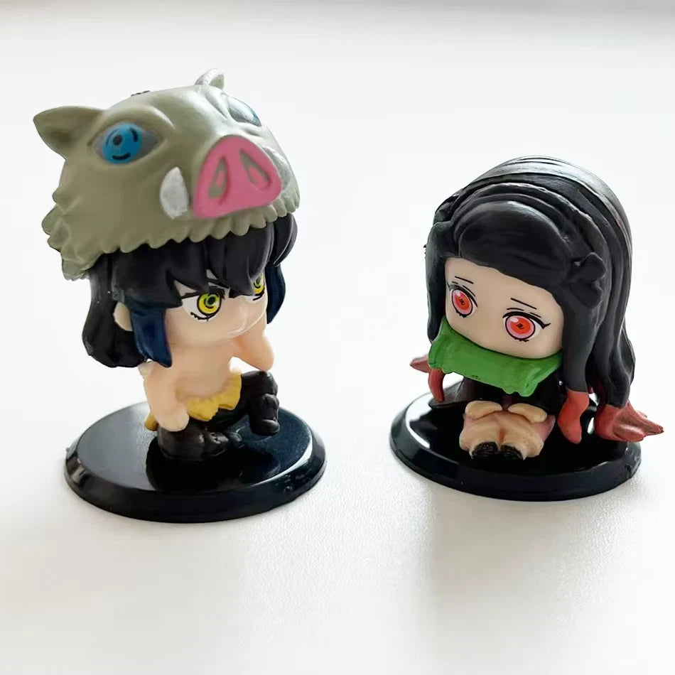 Hashira Tanjiro Inosuke Demon Slayer Anime Figurines PVC 2" [No Box : 5 pc Set]