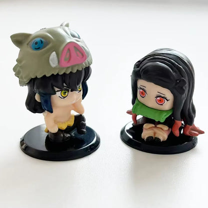 Hashira Tanjiro Inosuke Demon Slayer Anime Figurines PVC 2" [No Box : 5 pc Set]