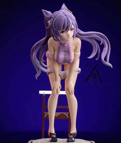 Keqing Neko Genshin Impact RPG Cast Off Anime Figure PVC 7" [No Box] *Adult Collectible*
