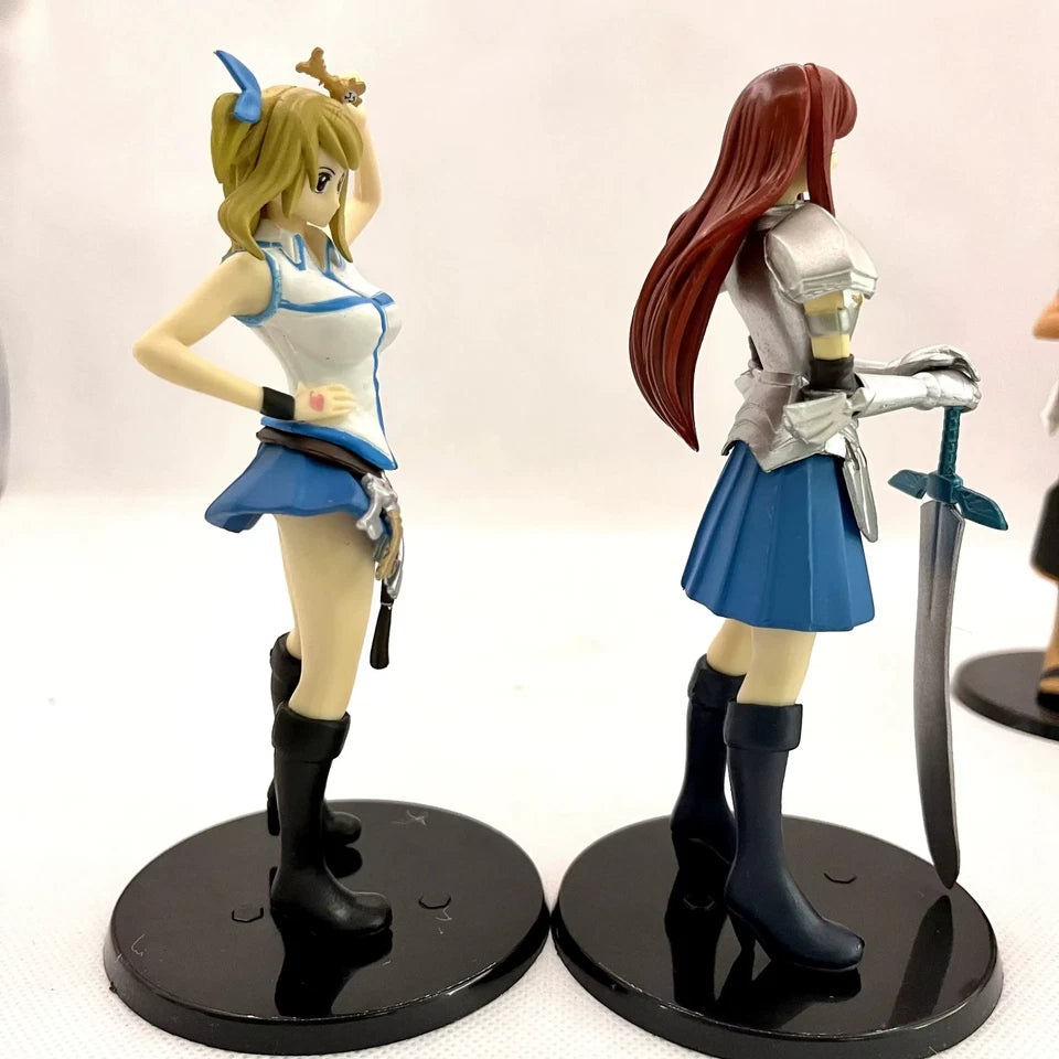 Natsu, Gray, Lucy, Erza Fairy Tail Anime Figure Model Statue PVC 6" [Boxed]