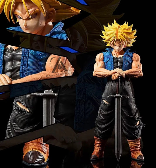 Future Trunks Super Saiyan Dragon Ball Z Anime Collectible Figure PVC 9" [No Box]