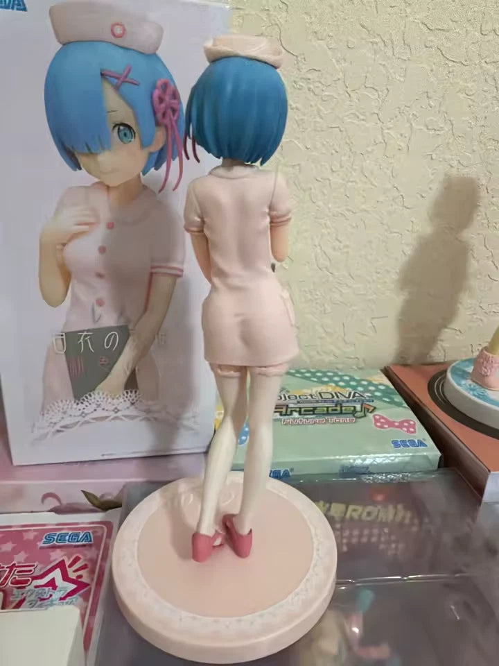 Rem Pink Nurse Re: Zero Cute Kawaii Anime Figure Model Statue PVC 7" [Original]
